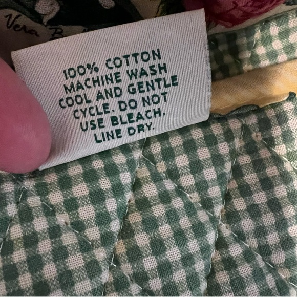 Vintage VERA BRADLEY Hope 2002 Medium Button Tote Yellow Pink Green Floral Y2K - Picture 10 of 12